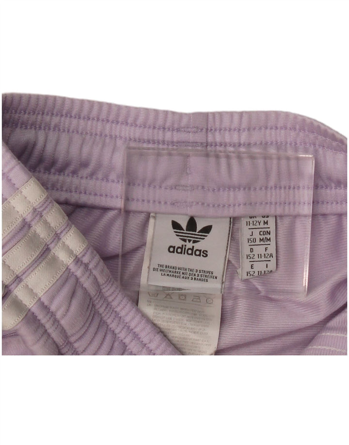 ADIDAS Girls Tracksuit Trousers 11-12 Years Purple Polyester