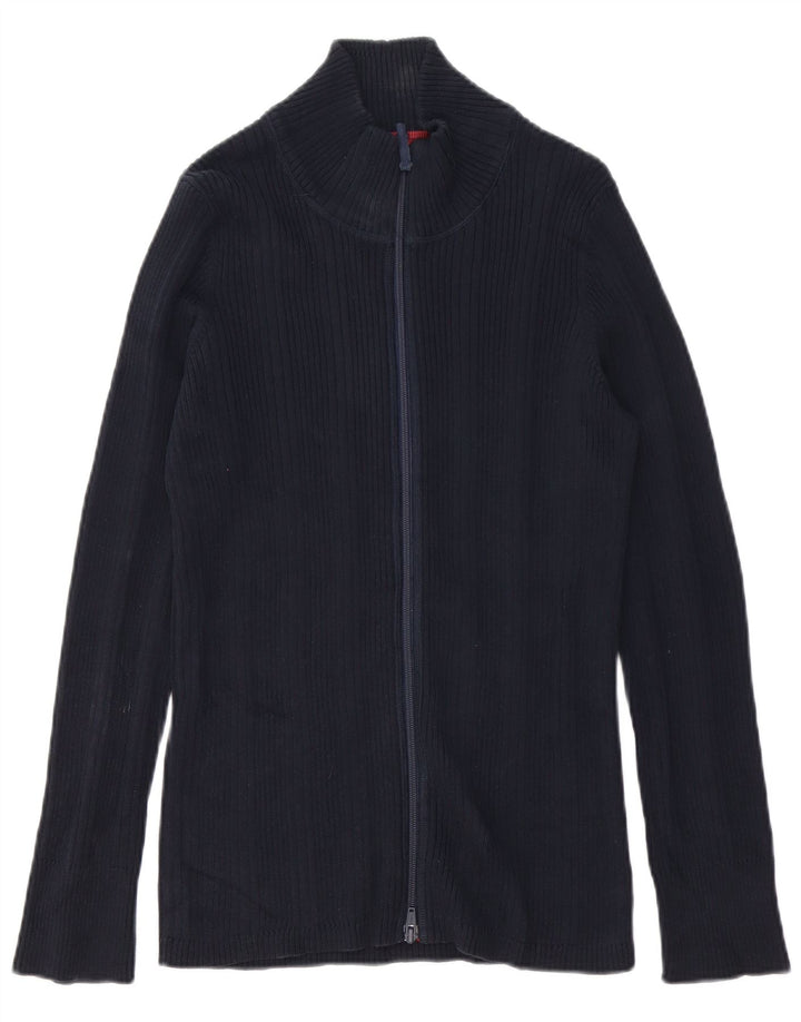 EDDIE BAUER Mens Cardigan Sweater Large Navy Blue Cotton