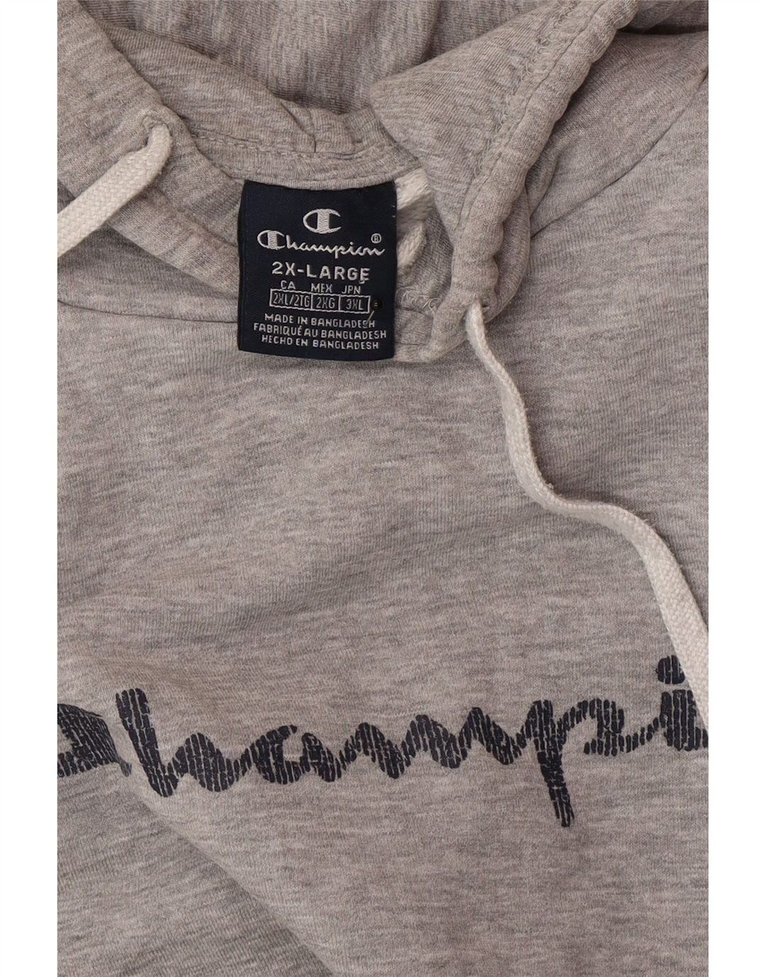 Champion Mens Graphic Hoodie Jumper 2XL Grey