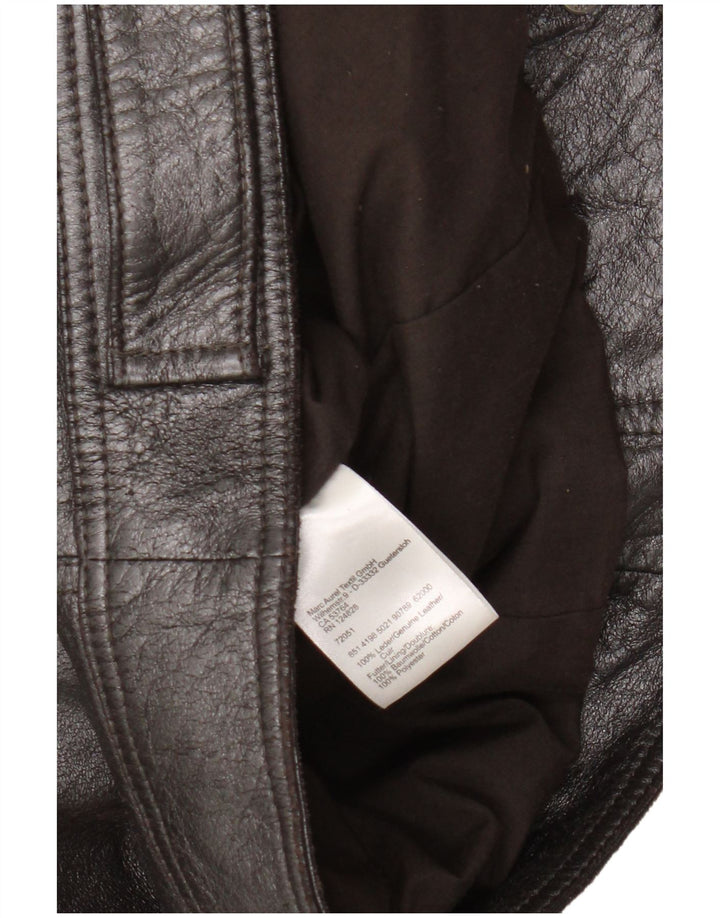 Marc Aurel Womens Leather Jacket UK 14 Medium Black Leather