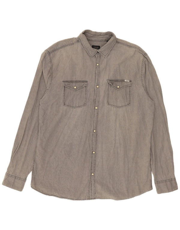 Jack & Jones Mens Shirt 2XL Grey Cotton