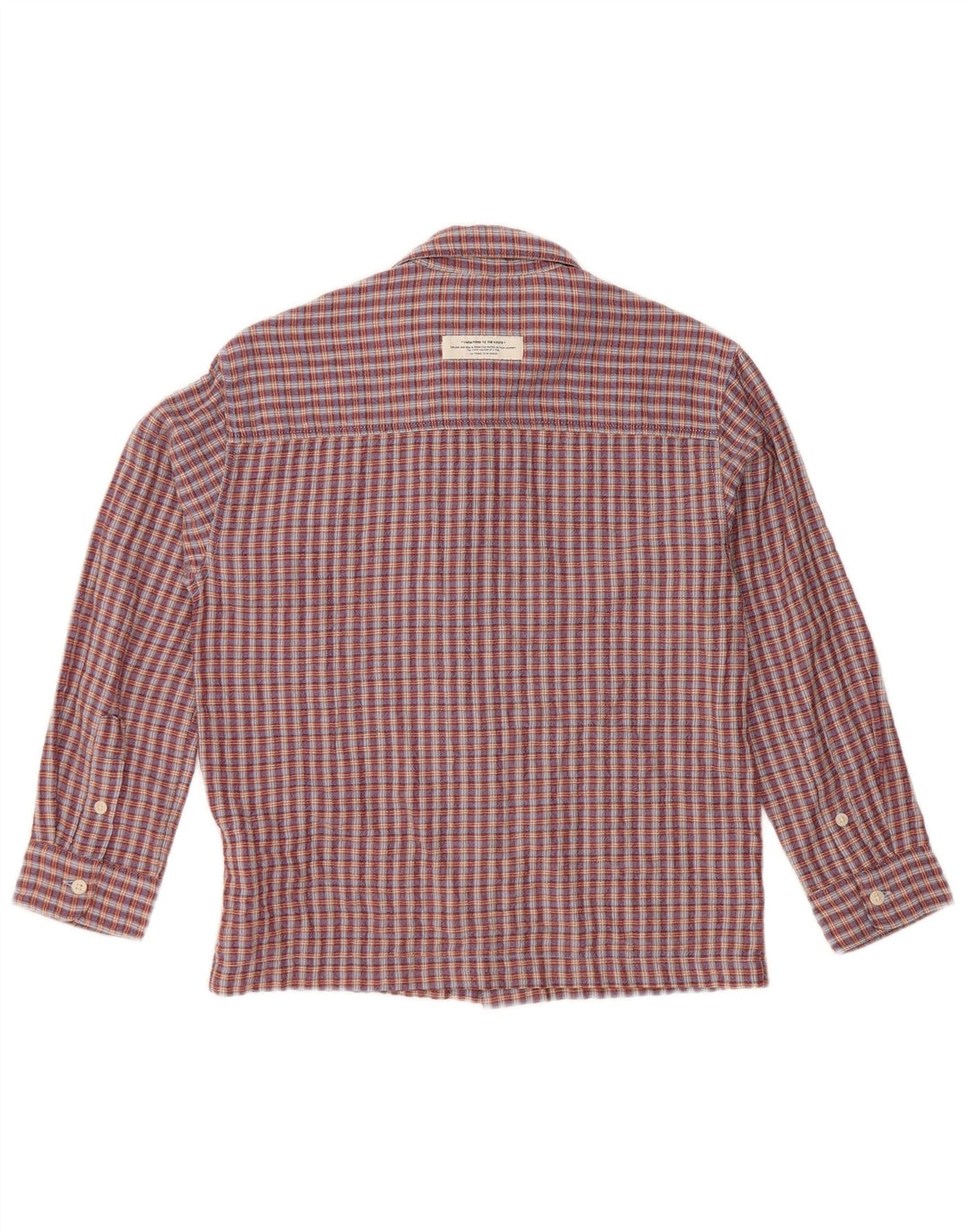ZARA Boys Flannel Shirt 8-9 Years Burgundy Check Cotton