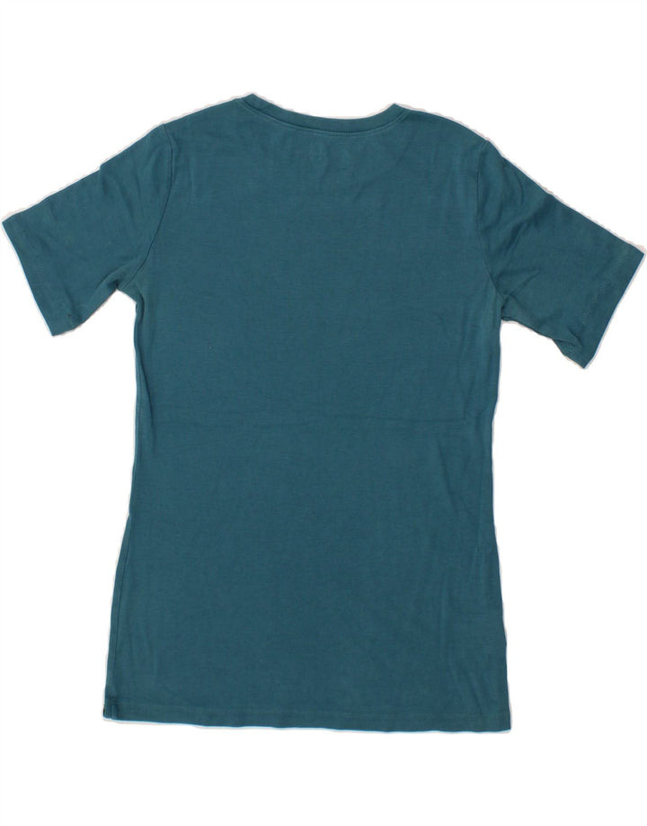 EDDIE BAUER Womens T-Shirt Top UK12 Medium Blue Cotton Vintage Eddie Bauer and Second-Hand Eddie Bauer from Messina Hembry 