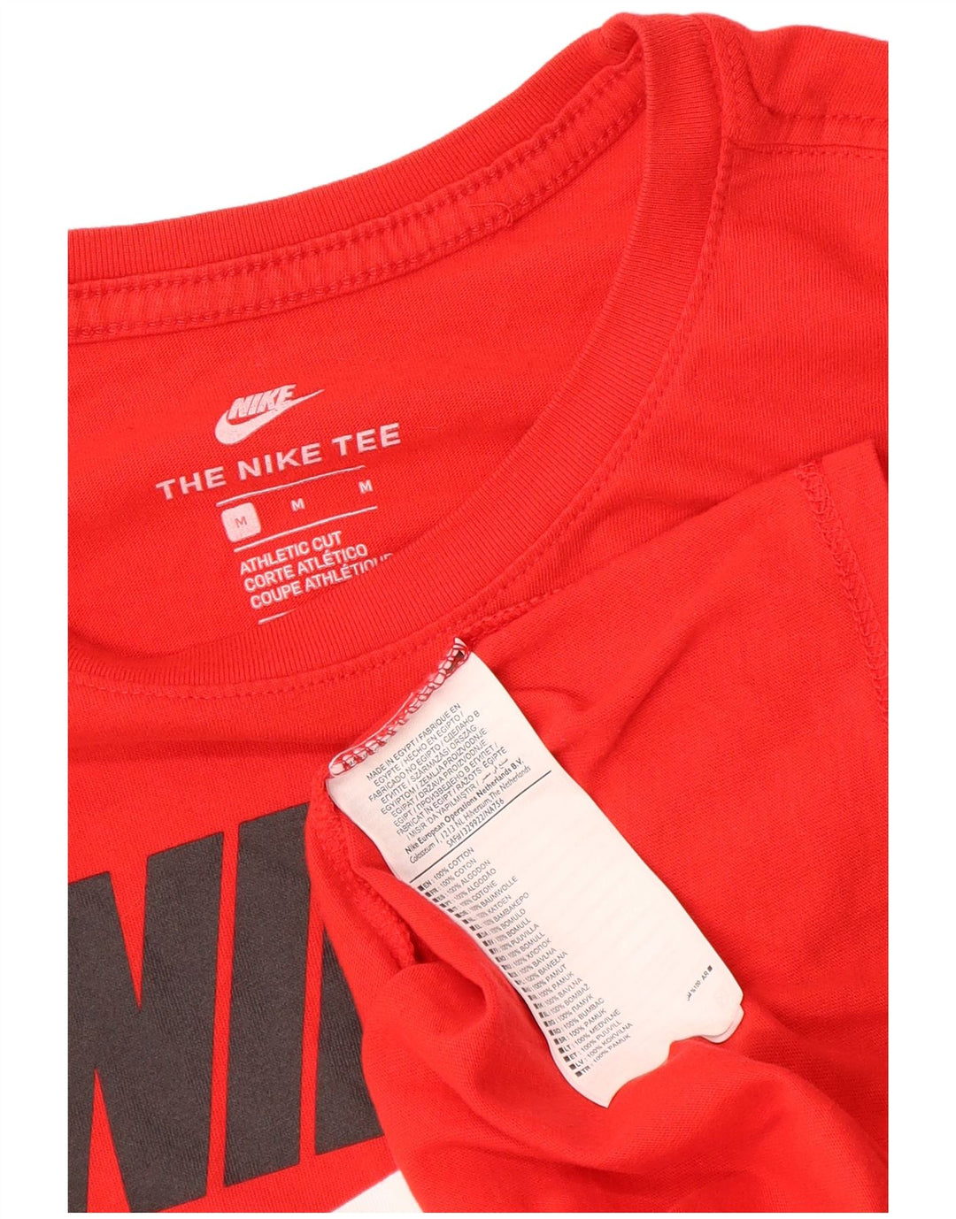 Nike Mens Athletic Cut Graphic T-Shirt Top Medium Red Cotton