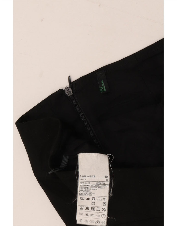 Benetton Womens Pencil Skirt IT 40 Small W30  Black Polyester