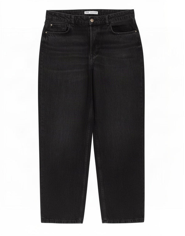 Zara Womens High Waist Tapered Jeans EU 38 Small W28 L28 Grey