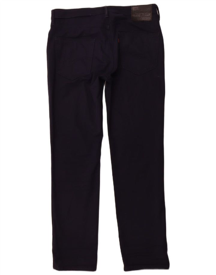LEVI'S Mens Straight Casual Trousers W34 L32 Navy Blue Cotton