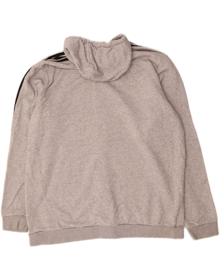 Adidas Mens Zip Hoodie Sweater 2XL Grey