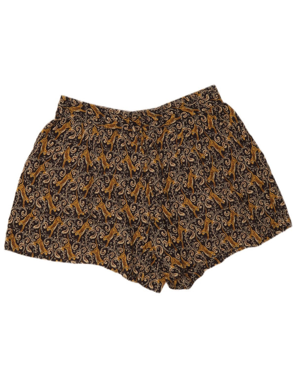 Fat Face Womens Graphic Casual Shorts UK 16 Large W33 Brown Paisley