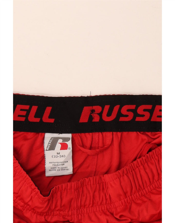 RUSSELL ATHLETIC Mens Sport Shorts Medium Red Colourblock Polyester