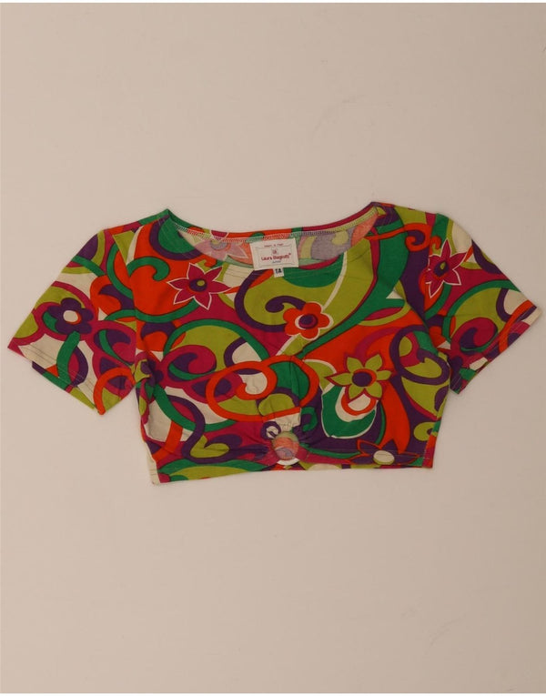 LAURA BIAGIOTTI Girls Crop Top 4-5 Years Multicoloured Floral