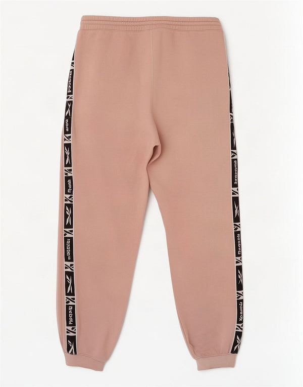 Reebok Mens Graphic Tracksuit Trousers Joggers Large Pink Colourblock