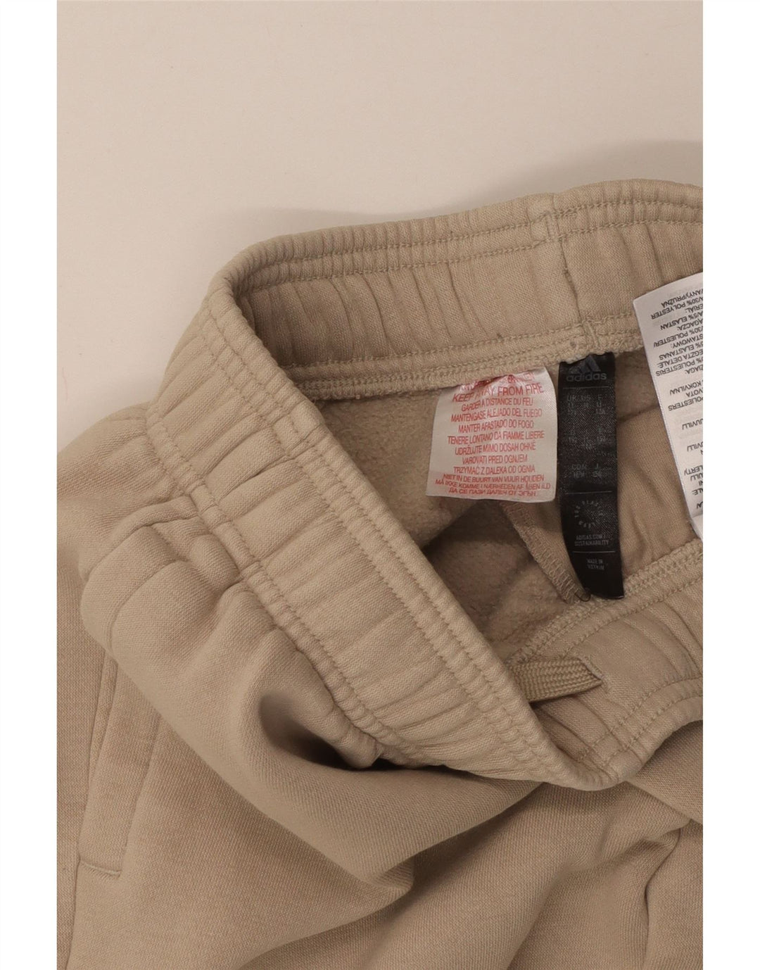 ADIDAS Boys Tracksuit Trousers Joggers 11-12 Years  Beige Cotton