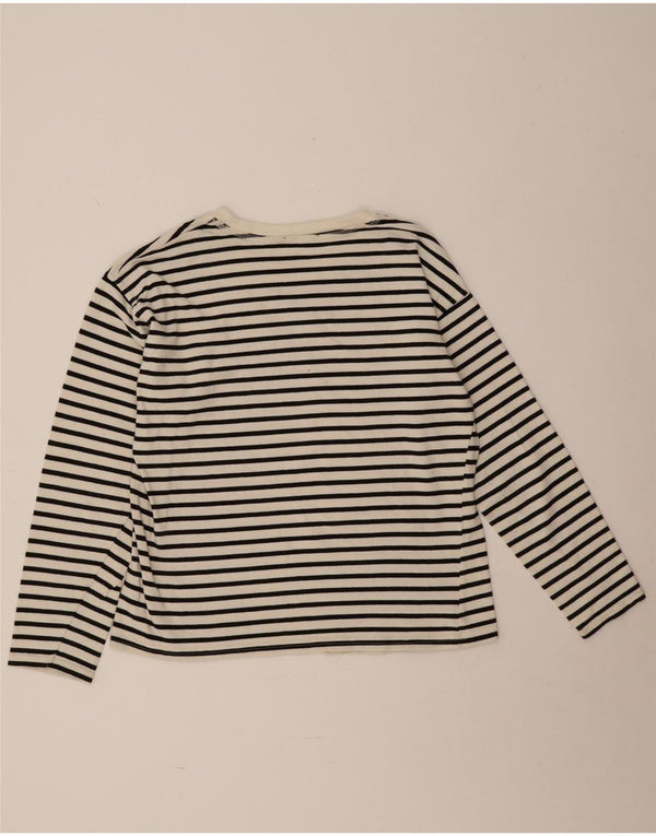 Zara Womens Top Long Sleeve UK 14 Medium Black Striped