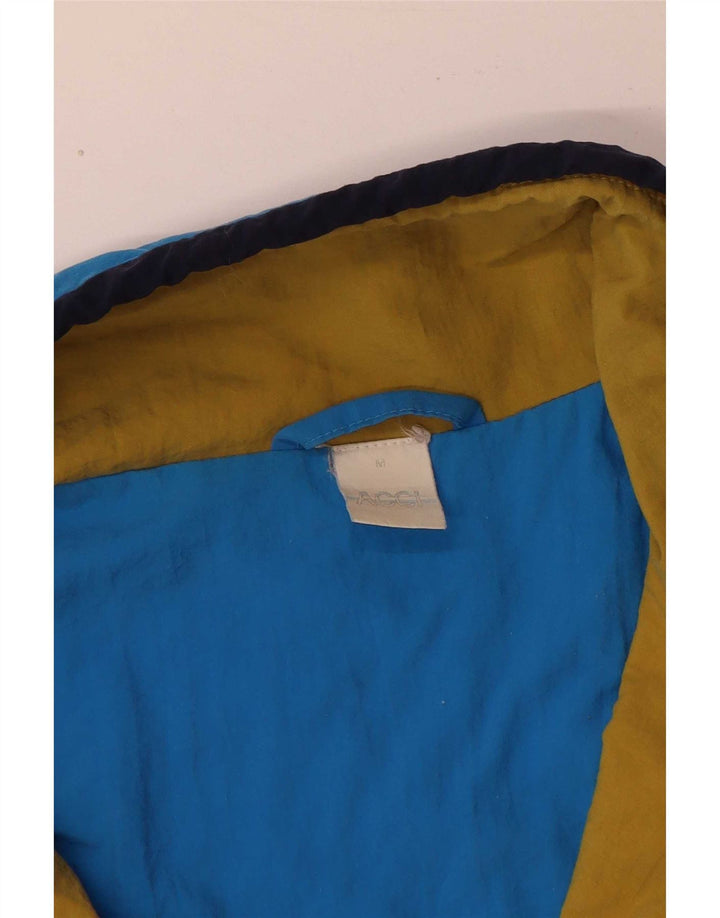 Vintage Mens Loose Fit Tracksuit Top Jacket Medium Blue Colourblock