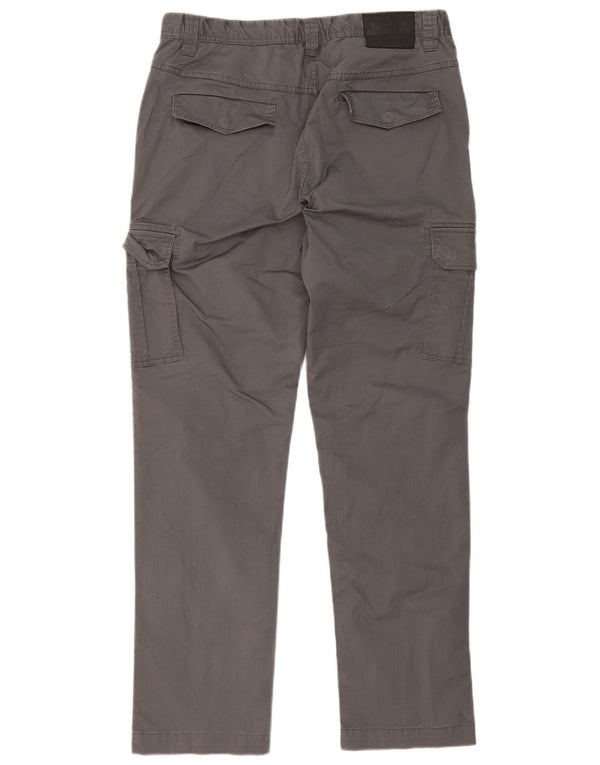 EMPORIO ARMANI Mens Straight Cargo Trousers Large W34 L31 Grey Cotton