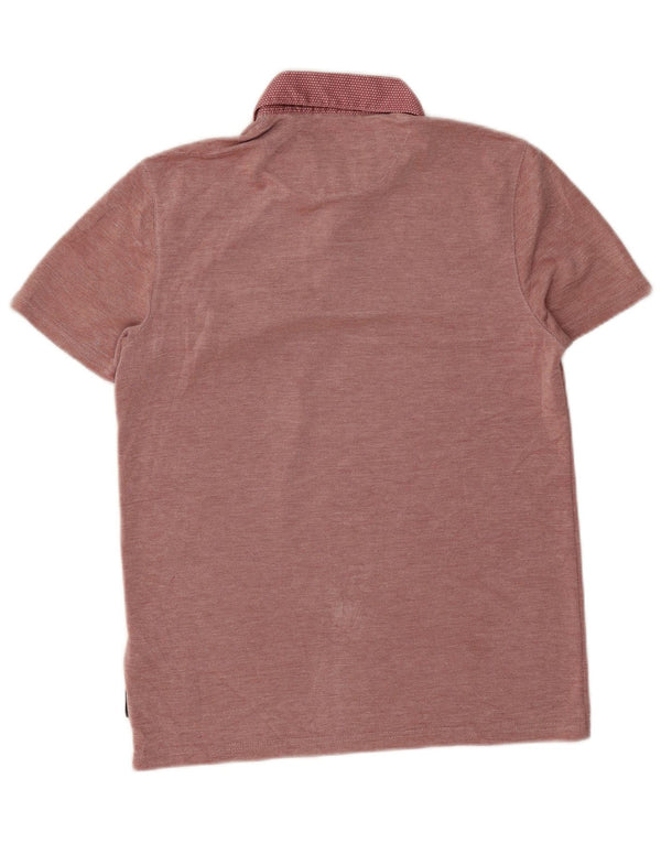 Ted Baker Mens Polo Shirt Size 3 Medium Burgundy Modal
