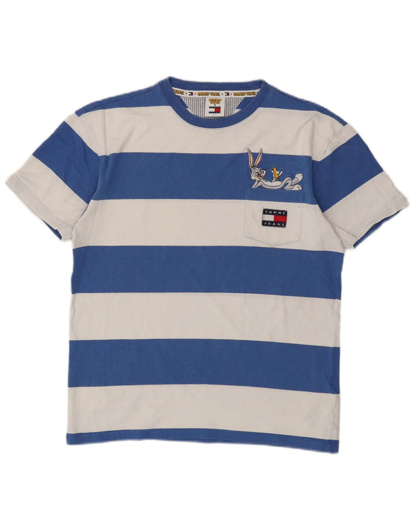 TOMMY HILFIGER Mens Looney Tunes Graphic T-Shirt Top XS Blue Striped