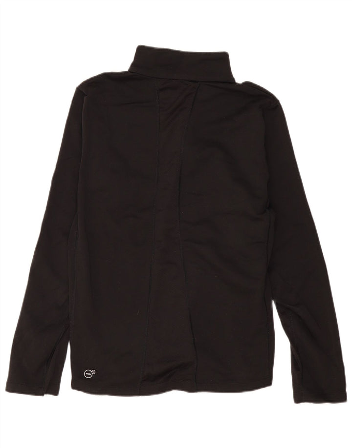 Puma Womens Zip Neck Pullover Tracksuit Top UK 14 Medium Black Colourblock