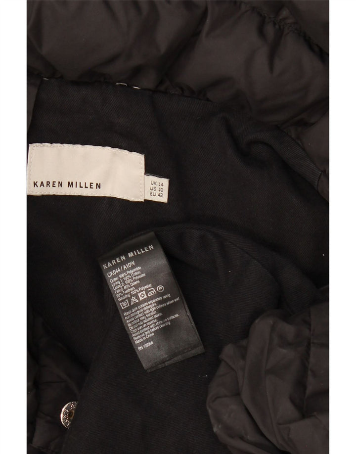 Karen Millen Womens Padded Coat UK 14 Large Black Polyamide