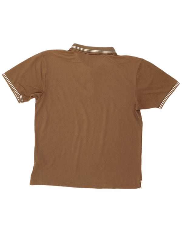 CHAMPION Mens Polo Shirt Large Brown Cotton