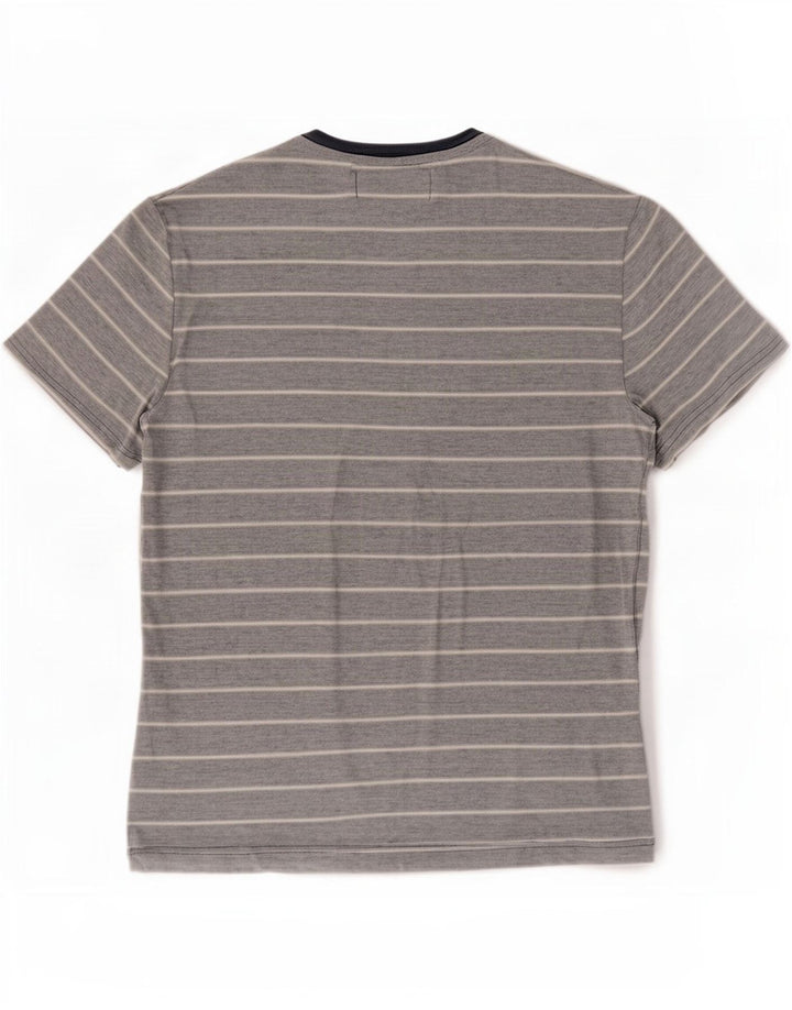 Penguin Mens T-Shirt Top Medium Blue Striped