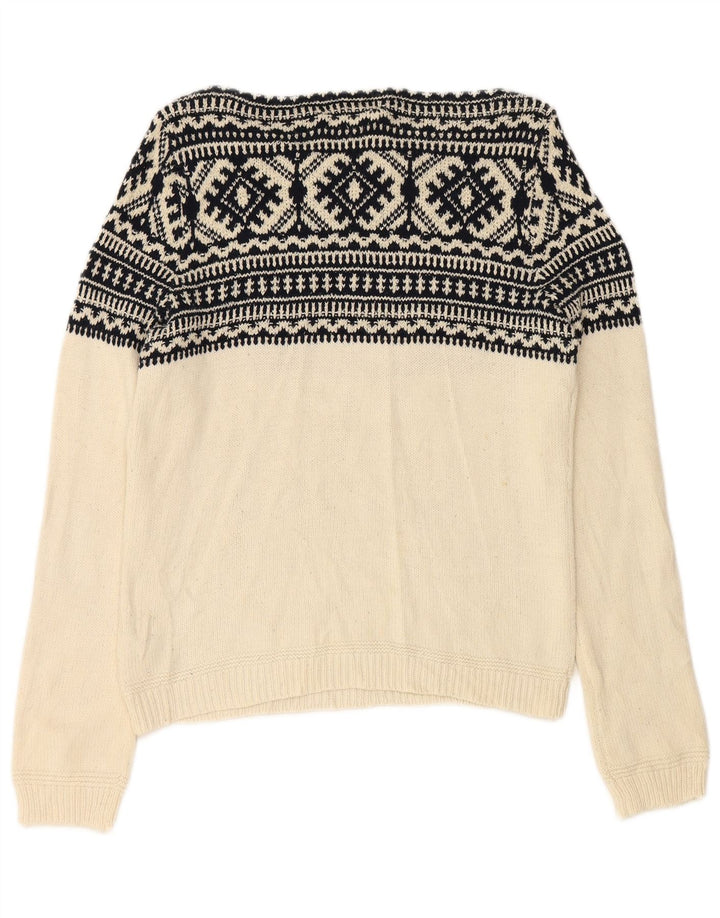 RALPH LAUREN Womens Boat Neck Jumper Sweater UK 16 Large Off White