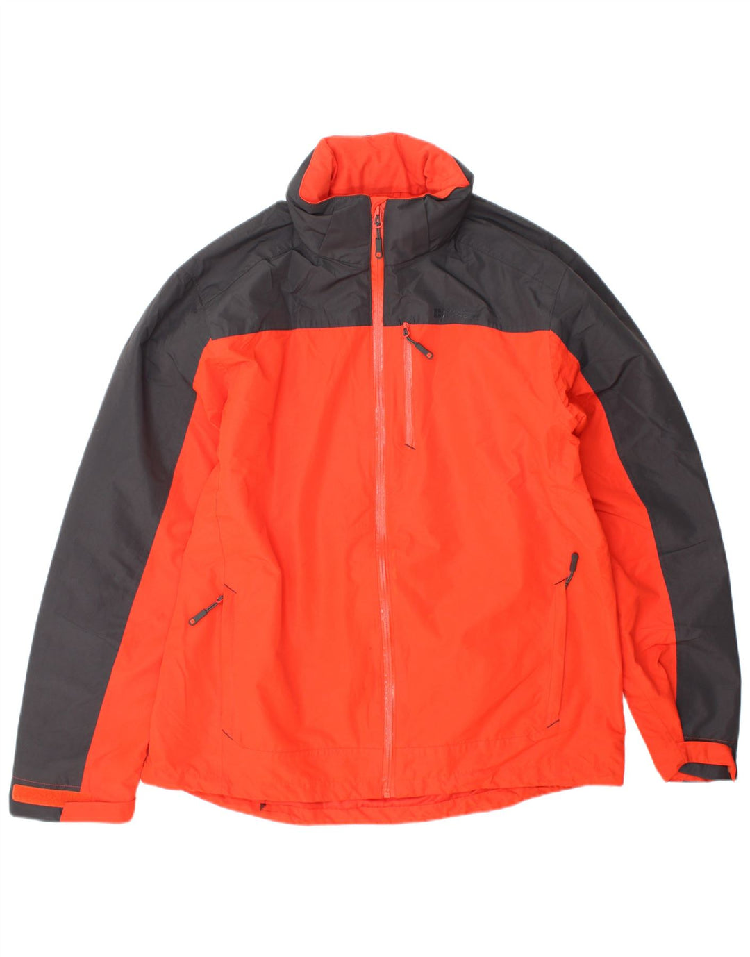 MOUNTAIN WAREHOUSE Mens Hooded Rain Jacket UK 40 Large Orange Colourblock