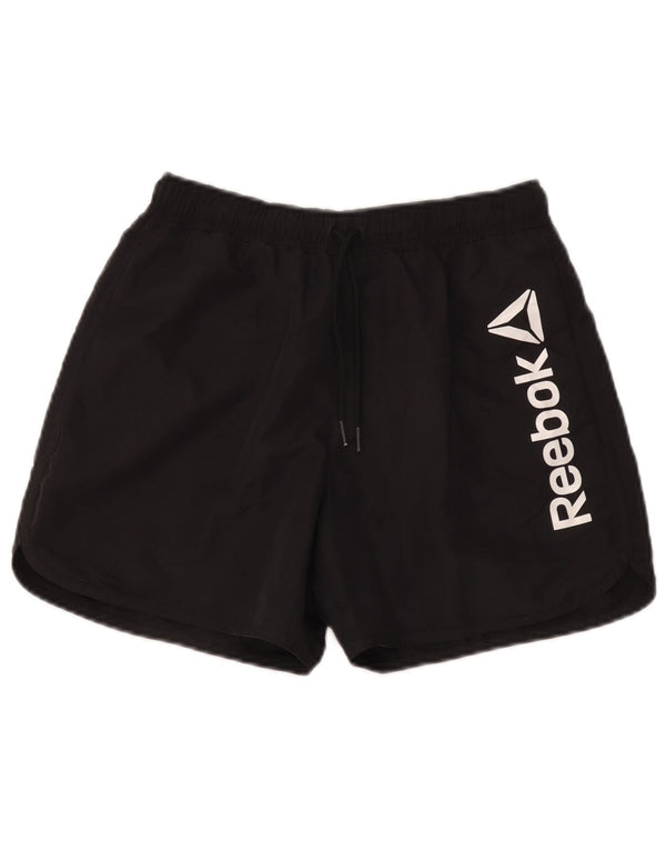 Reebok Mens Graphic Sport Shorts Small Black Polyester