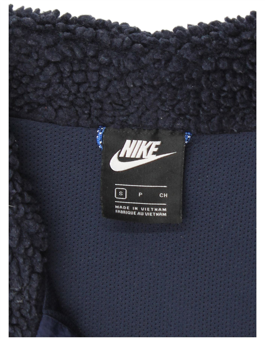 NIKE Mens Fleece Gilet UK 36 Small Navy Blue Colourblock Polyester Sports