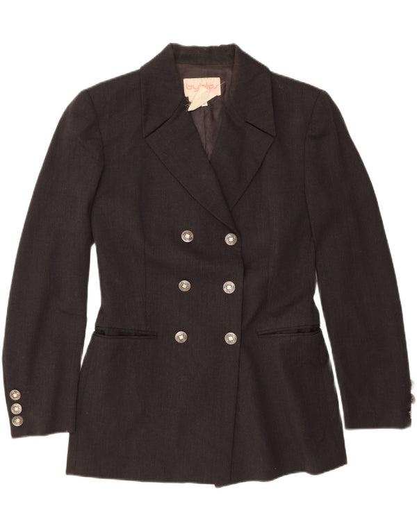 Byblos Womens Double Breasted Blazer Jacket IT 42 Medium Grey Wool