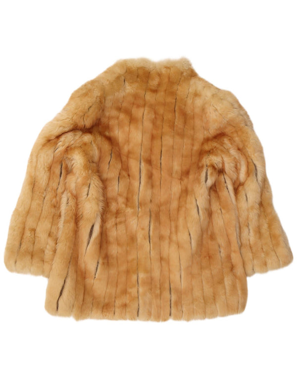 Vintage Womens Faux Fur Overcoat UK 14 Medium Beige Classic