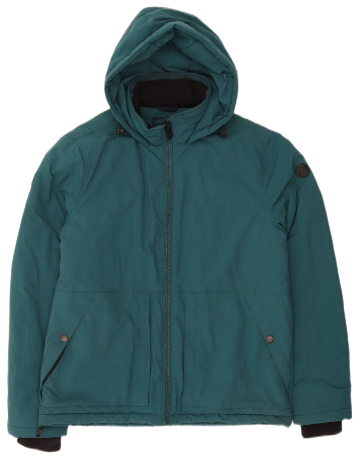 North Sails Mens Hooded Padded Jacket UK 38 Medium Green Polyamide