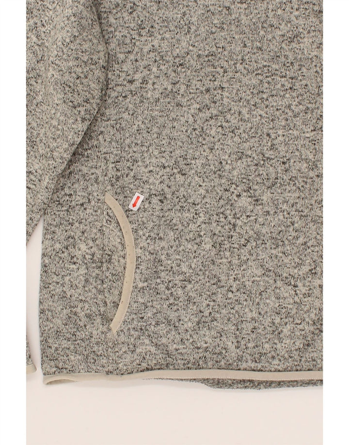 EDDIE BAUER Womens Button Neck Sweatshirt Jumper UK 16 Large Grey Flecked Vintage Eddie Bauer and Second-Hand Eddie Bauer from Messina Hembry 