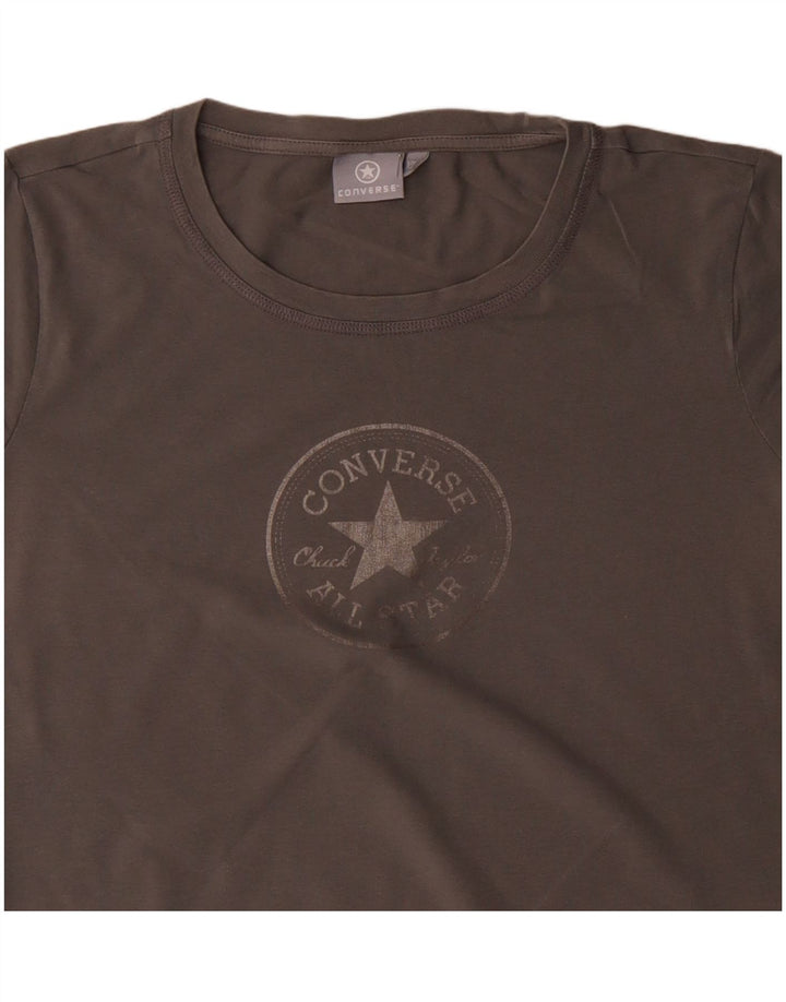 CONVERSE Womens Graphic T-Shirt Top UK 18 XL Grey Cotton