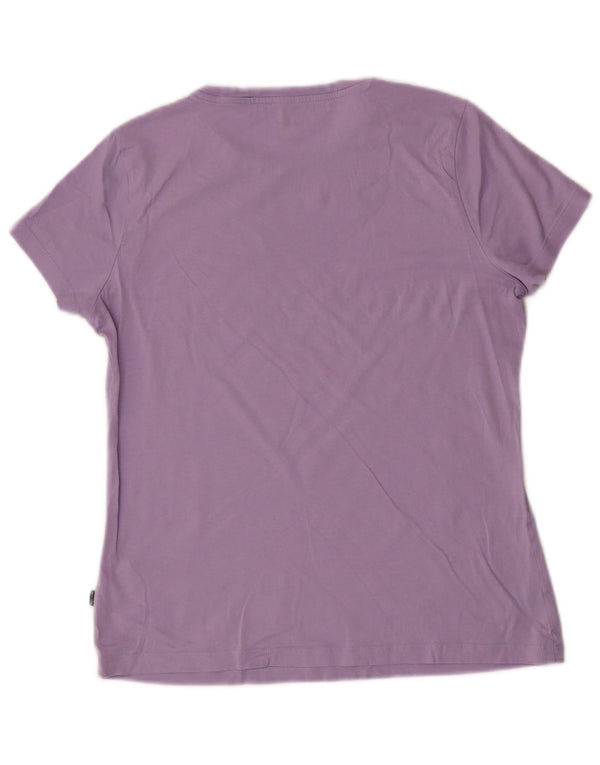 Puma Womens Graphic T-Shirt Top UK 14 Medium Purple Cotton