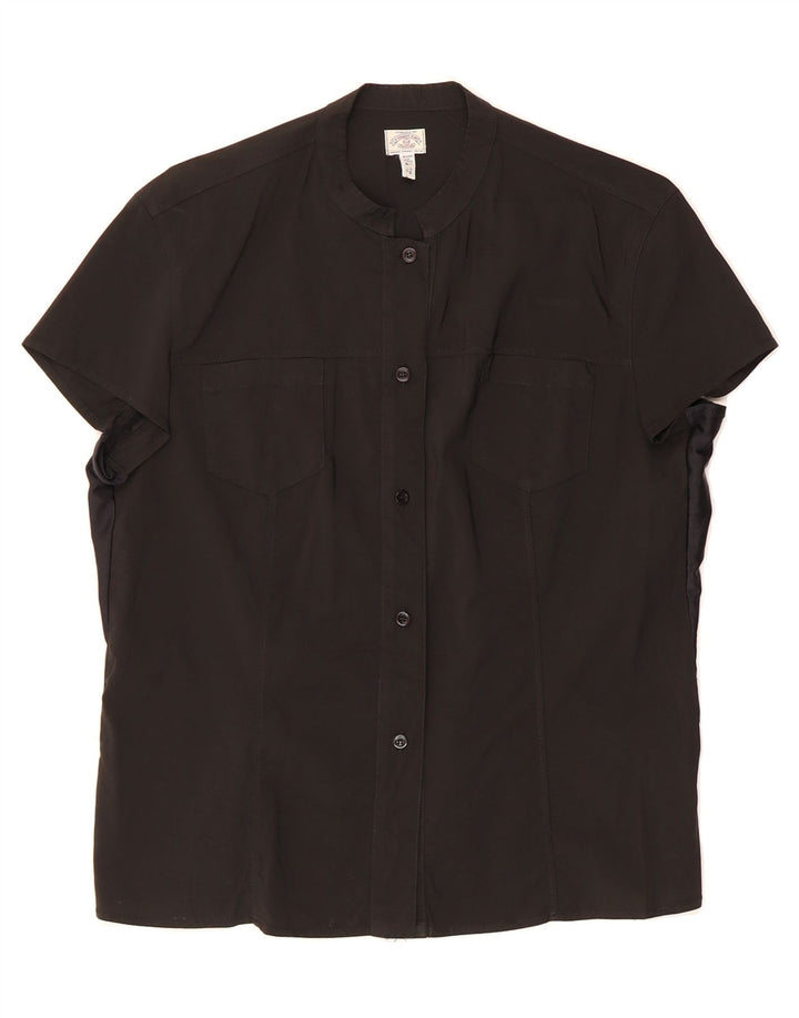 ARMANI Womens Short Sleeve Shirt UK 16 Large Black Vintage Armani and Second-Hand Armani from Messina Hembry 