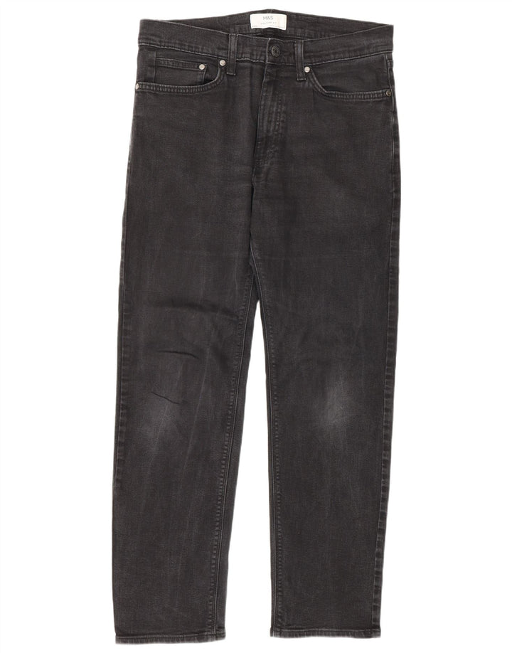 Marks & Spencer Mens Straight Jeans W32 L31 Grey Cotton