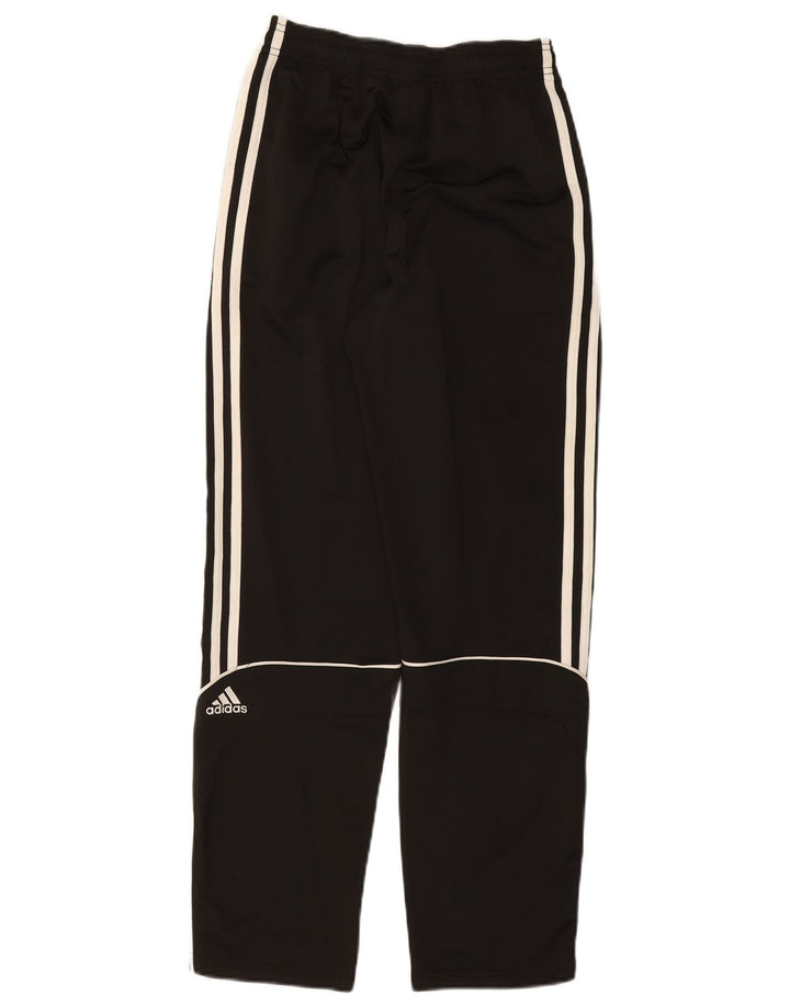 ADIDAS Boys Tracksuit Trousers 13-14 Years Black Polyester