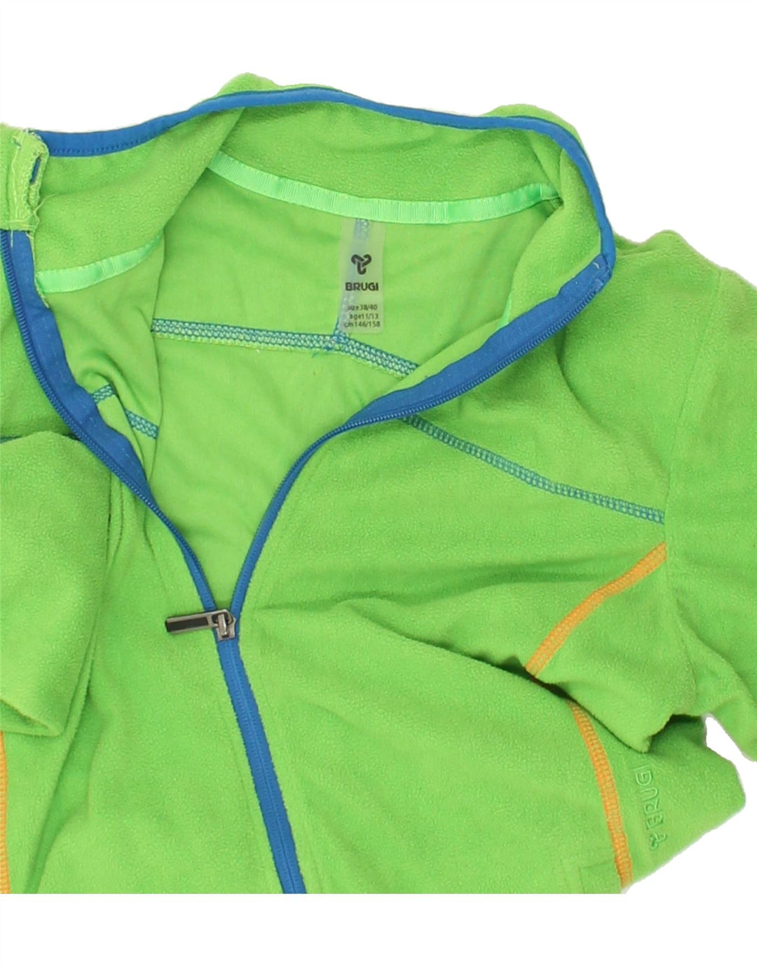 BRUGI Boys Fleece Jacket 11-12 Years Green Polyester | Vintage Brugi | Thrift | Second-Hand Brugi | Used Clothing | Messina Hembry 