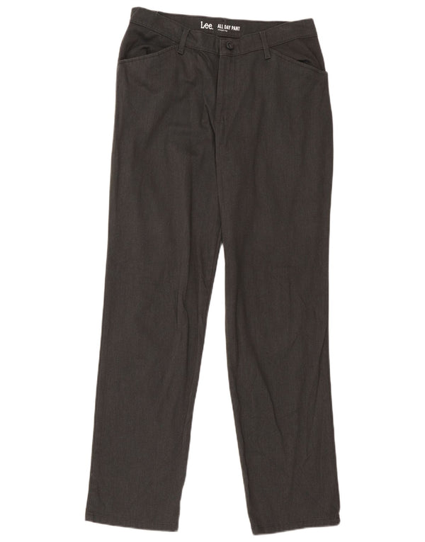 Lee Mens Straight Casual Trousers Medium W30 L31 Grey Cotton