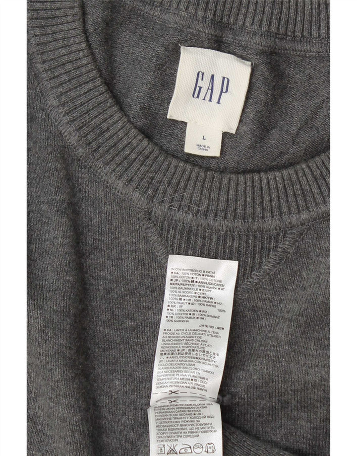 Gap Mens Crew Neck Jumper Sweater Large Grey Cotton