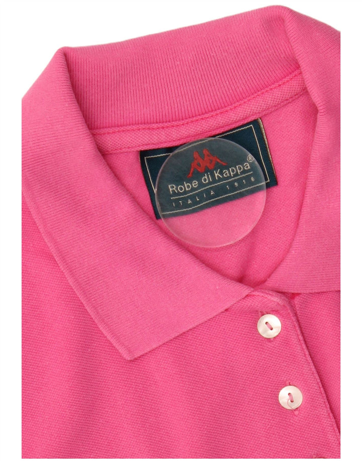 KAPPA Womens Polo Shirt UK 14 Medium Pink Cotton