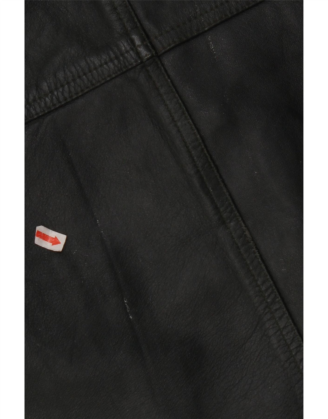 VINTAGE Mens Leather Waistcoat IT 56 2XL Khaki Leather