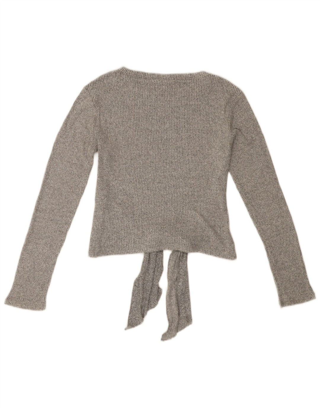 ZARA Womens Crop Boat Neck Jumper Sweater UK 14 Large Grey Viscose