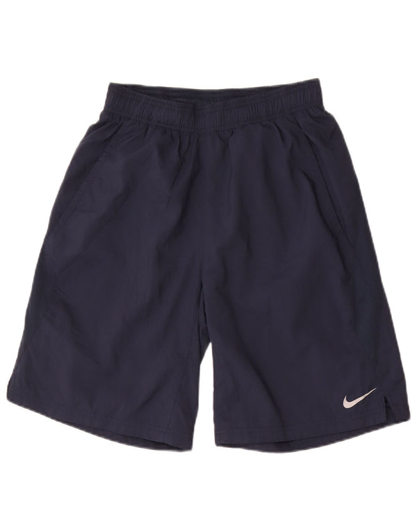 Nike Boys Dri Fit Sport Shorts 12-13 Years Large Navy Blue Polyester