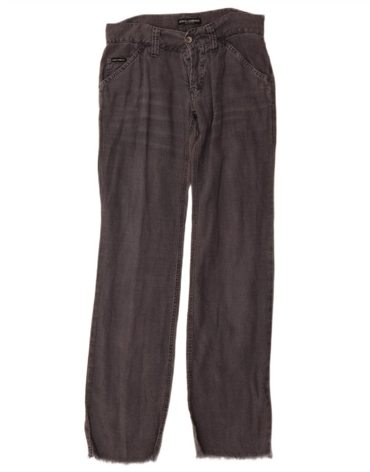 Dolce & Gabbana Womens Straight Casual Trousers IT 44 Medium W30 L34 Grey