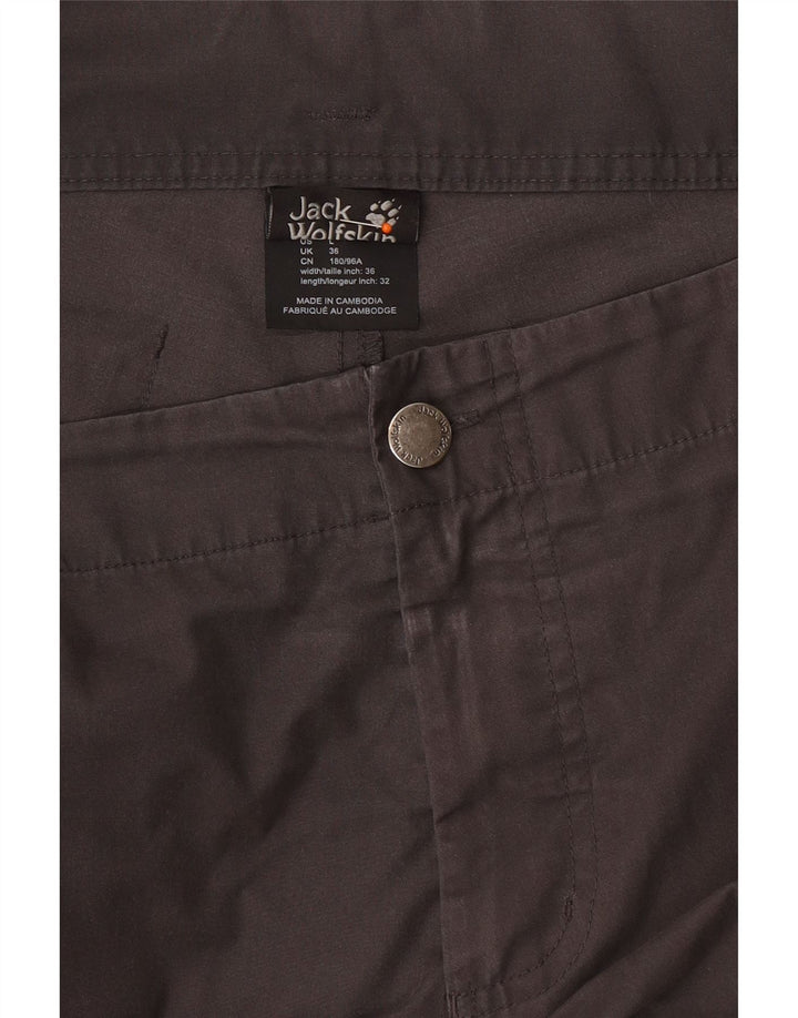 JACK WOLFSKIN Mens Straight Cargo Trousers W36 L32 Grey Cotton