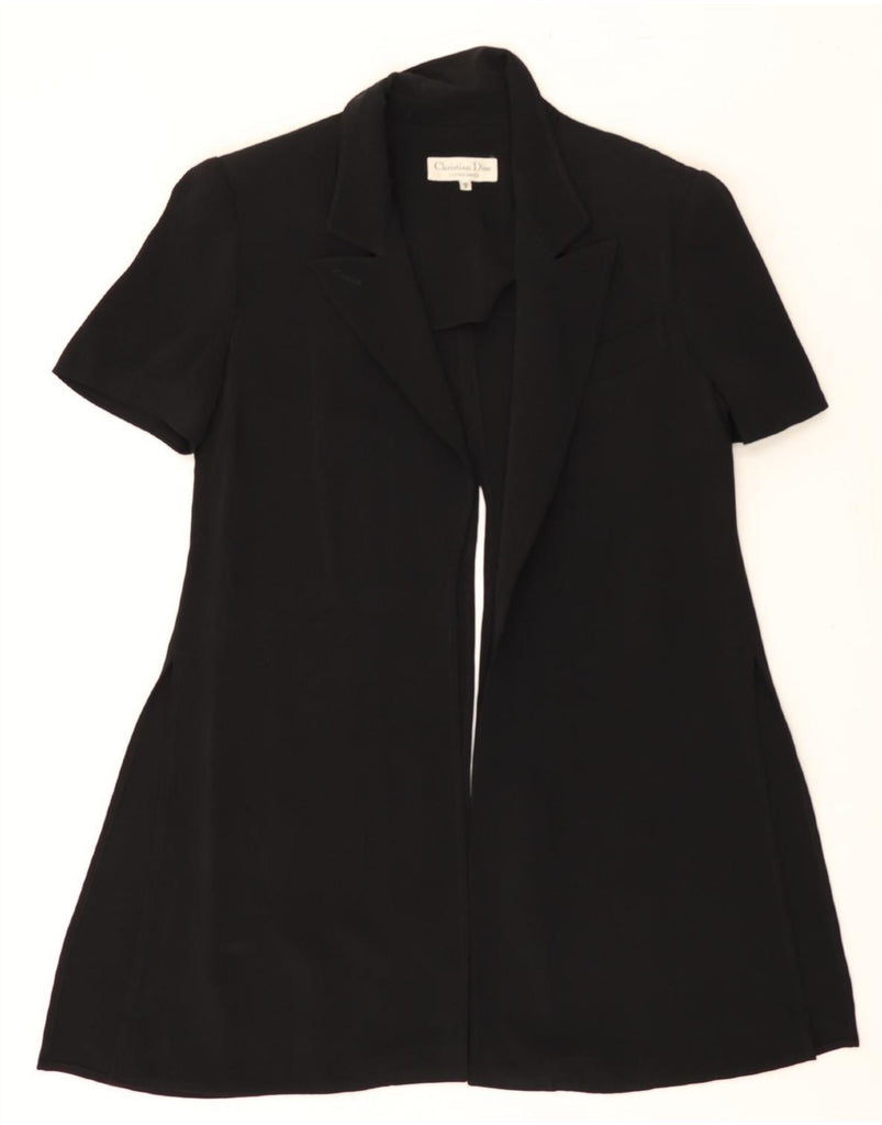 CHRISTIAN DIOR Womens Short Sleeve Cardigan Top IT 40 Small Black Vintage Christian Dior and Second-Hand Christian Dior from Messina Hembry 