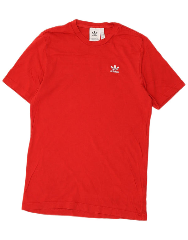 Adidas Mens T-Shirt Top Small Red Cotton